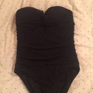 NWT dark navy  strapless j crew bathing suit
